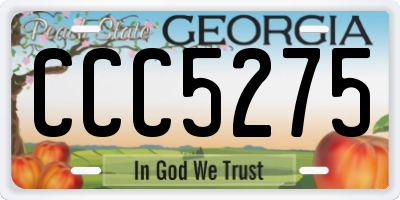 GA license plate CCC5275