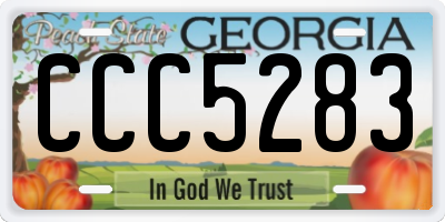 GA license plate CCC5283