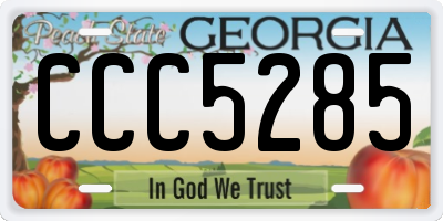 GA license plate CCC5285
