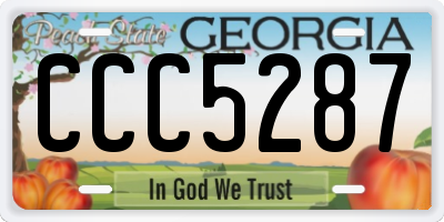 GA license plate CCC5287