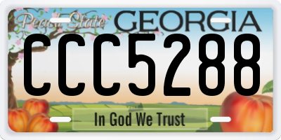 GA license plate CCC5288