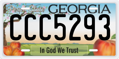 GA license plate CCC5293