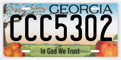 GA license plate CCC5302