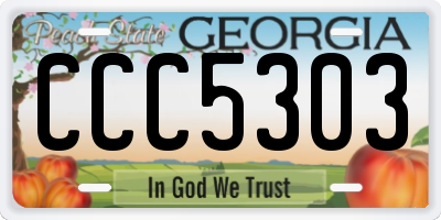 GA license plate CCC5303