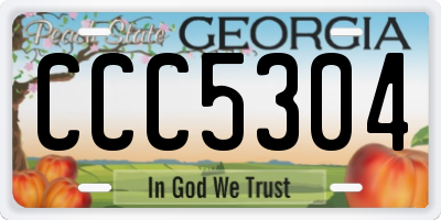 GA license plate CCC5304