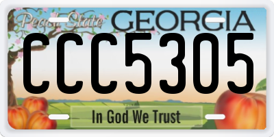 GA license plate CCC5305