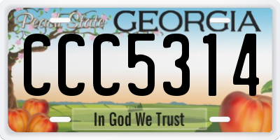 GA license plate CCC5314