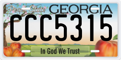 GA license plate CCC5315