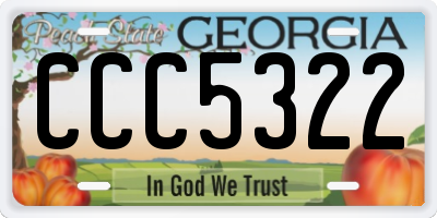 GA license plate CCC5322
