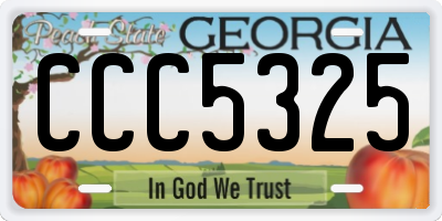 GA license plate CCC5325