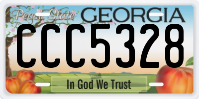 GA license plate CCC5328
