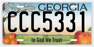 GA license plate CCC5331