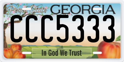 GA license plate CCC5333