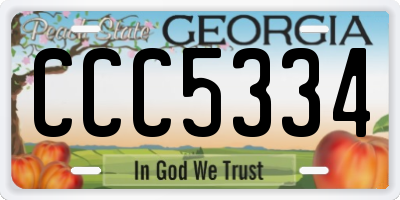 GA license plate CCC5334
