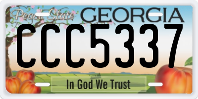 GA license plate CCC5337