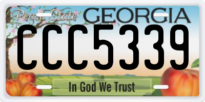 GA license plate CCC5339