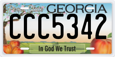 GA license plate CCC5342