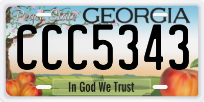 GA license plate CCC5343