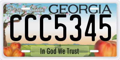GA license plate CCC5345