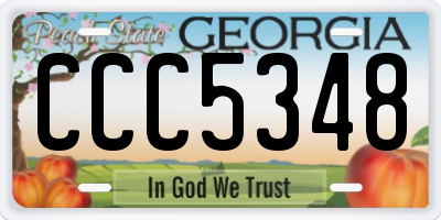 GA license plate CCC5348
