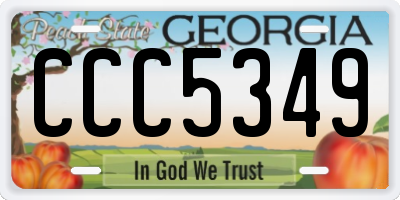 GA license plate CCC5349
