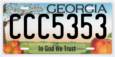 GA license plate CCC5353