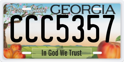 GA license plate CCC5357