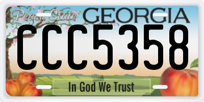 GA license plate CCC5358