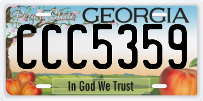 GA license plate CCC5359