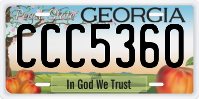 GA license plate CCC5360