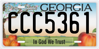 GA license plate CCC5361