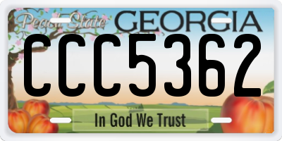 GA license plate CCC5362
