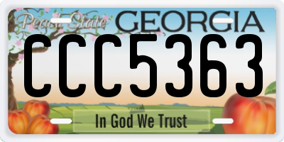 GA license plate CCC5363
