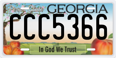 GA license plate CCC5366