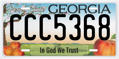 GA license plate CCC5368