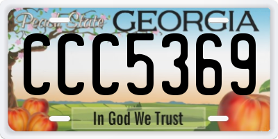 GA license plate CCC5369