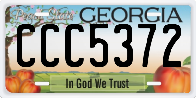GA license plate CCC5372