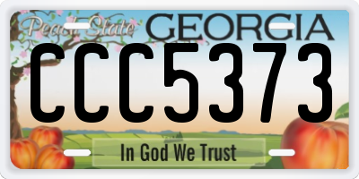 GA license plate CCC5373