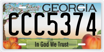 GA license plate CCC5374