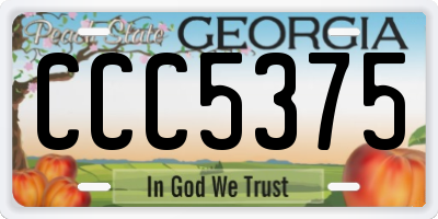 GA license plate CCC5375