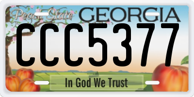 GA license plate CCC5377