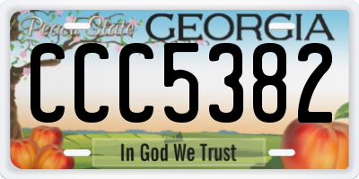 GA license plate CCC5382