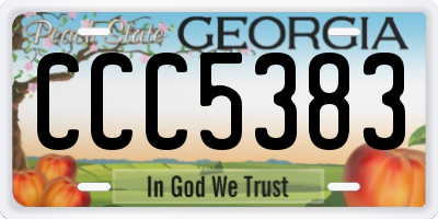 GA license plate CCC5383