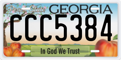 GA license plate CCC5384