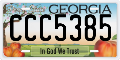 GA license plate CCC5385