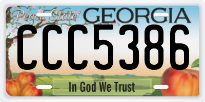 GA license plate CCC5386