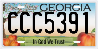 GA license plate CCC5391