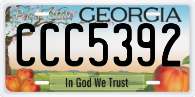 GA license plate CCC5392