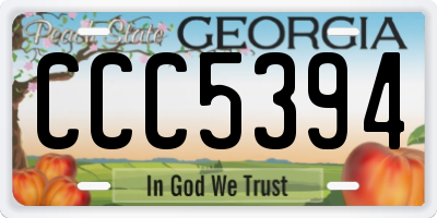 GA license plate CCC5394