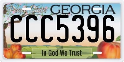 GA license plate CCC5396